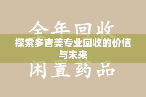 邯郸探索多吉美专业回收的价值与未来